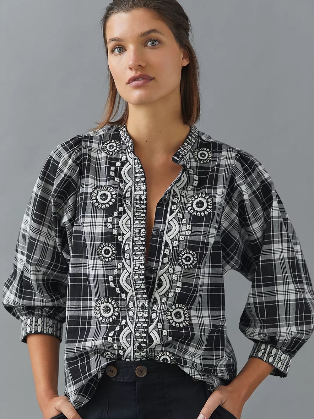 Pilcro The Bella Femme Button Down Top
